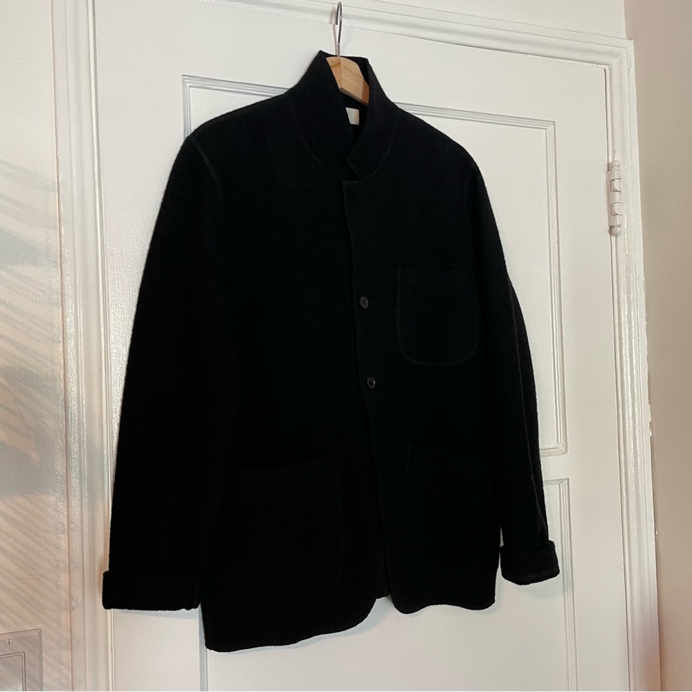 Buck Mason Black Felted Chore Coat - Medium